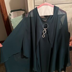 Connected Apparel Green Long Sleeve Bell Dress